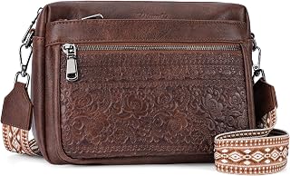 Borse a tracolla da donna alla moda, in pelle vegana, design goffrato, borsa a tracolla leggera multi tasca