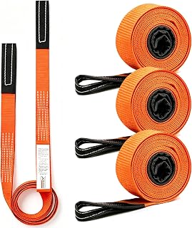 XSTRAP STANDARD 4PK 1"x6.5ft Lifting Sling Straps 2000 lb Vertical Capacity | 1600 lbs Choker / 4000 lbs Basket Capacity, 5:1 Safety Factor Polyester Web Slings for Rigging, Hoist, Tree Stump Removal