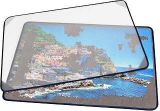 Tektalk Jigsaw Puzzle Board Portable Puzzle Mat with Puzzle Dustproof Cover for Puzzle Storage Puzzle Saver, Non-Slip Surface (Gray, Up to 1000 Pieces)