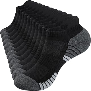 RUIXUE Mens Trainer Socks Cushioned Running Socks, Anti-Blister Cotton Ankle Socks for Men Women Ladies Sports Socks Low Cut Breathable Athletic (6 Pairs/10 Pairs)