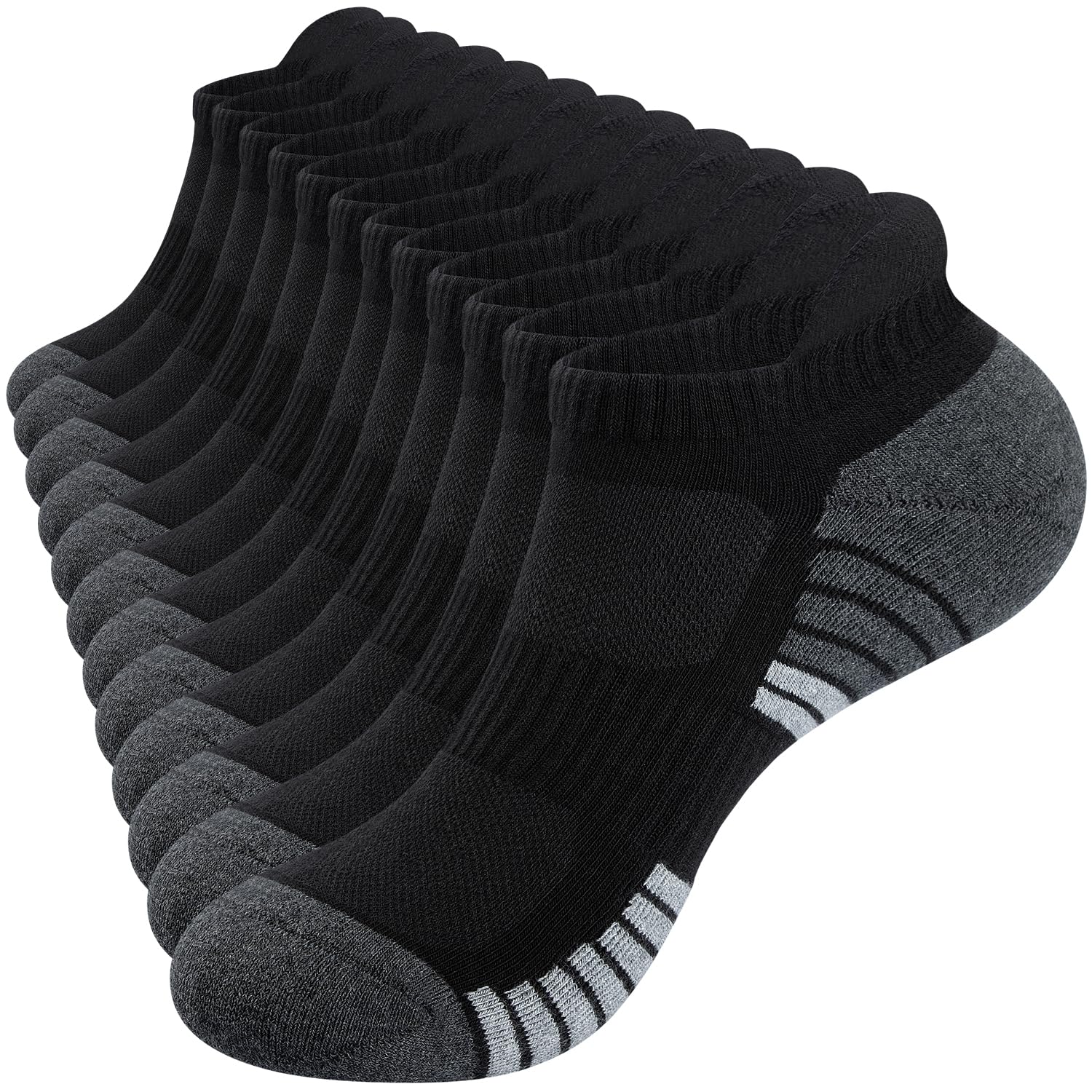 RUIXUE Mens Trainer Socks Cushioned Running Socks, Anti-Blister Cotton Ankle Soc