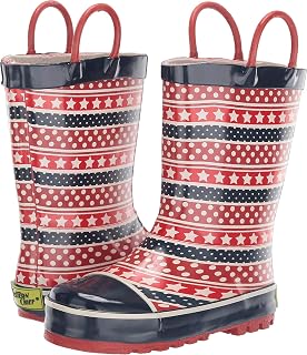 Western Chief Boys Waterproof Printed Rain Boot with Easy Pull On Handles