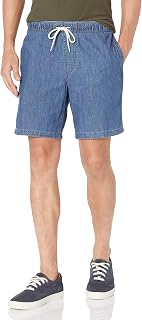 Amazon Essentials 8" Loose Fit Cotton Shorts with Elastic Waist and Drawstrings Men