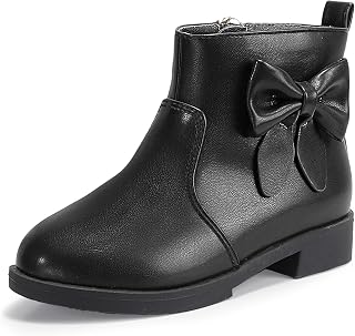 PANDANINJIA Updated Solid Bow Toddler Little Kids Ariana Princess Uniform School Ballet Flower Mary Jane Girls Flats Dress