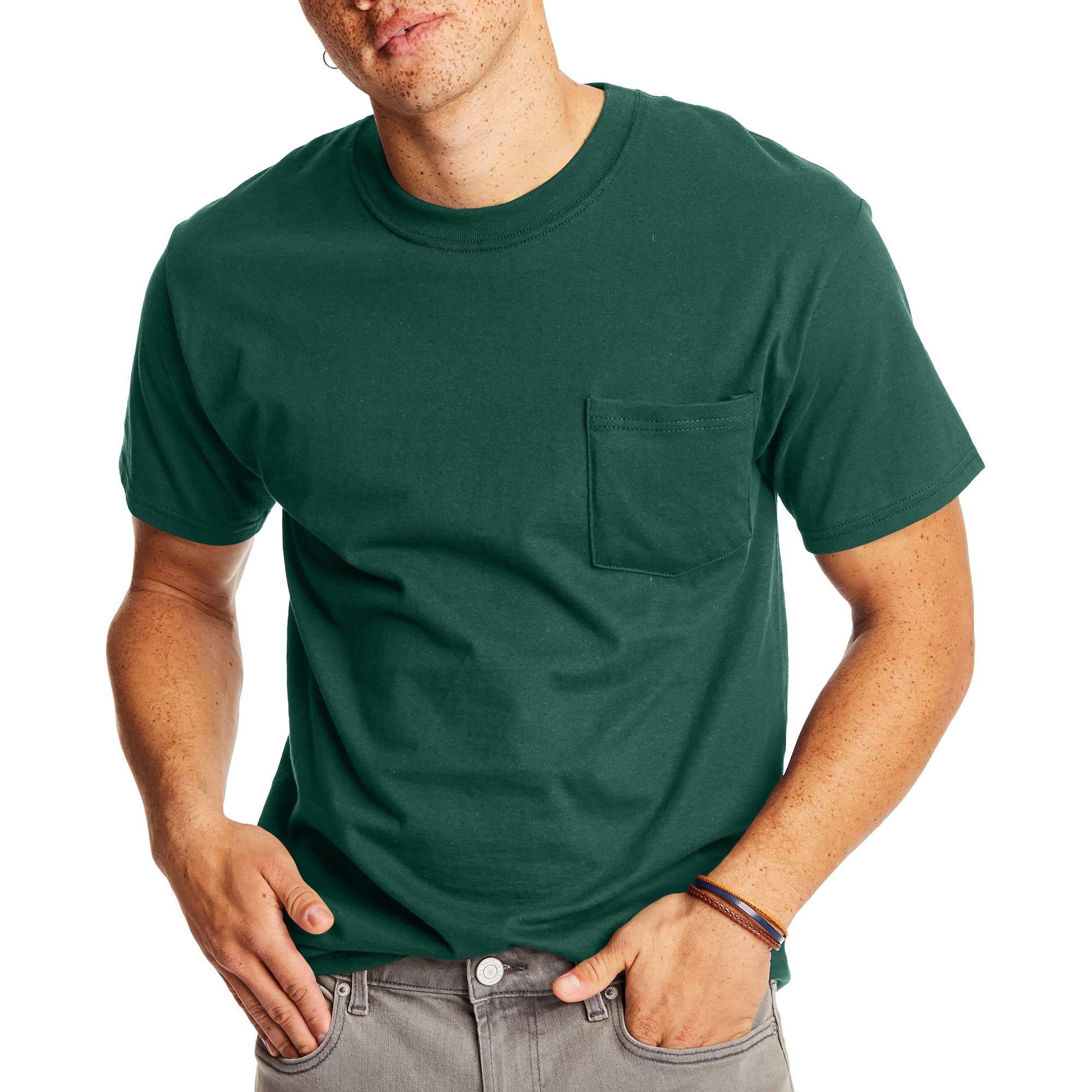 Hanes Men's Short Sleeve Beefy T-Shirt with Pockets US Size: