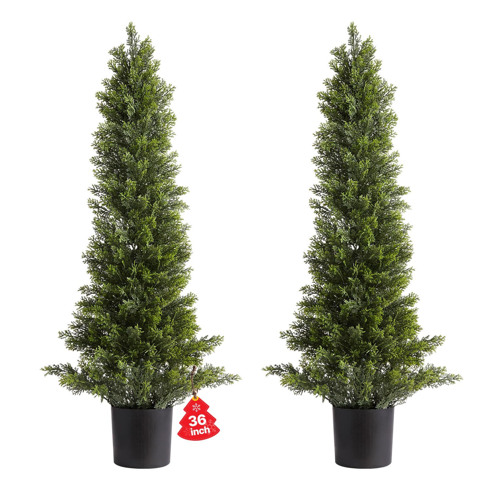 VEVOR Artificial Topiary Cedar Trees Set of 2 36" (914mm) Artificial Plant Decor