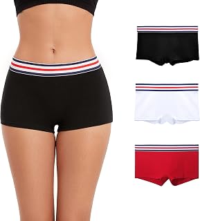 ZLYC Women's Cotton Elastic Panties Culotte Shorts Boxer Shorts
