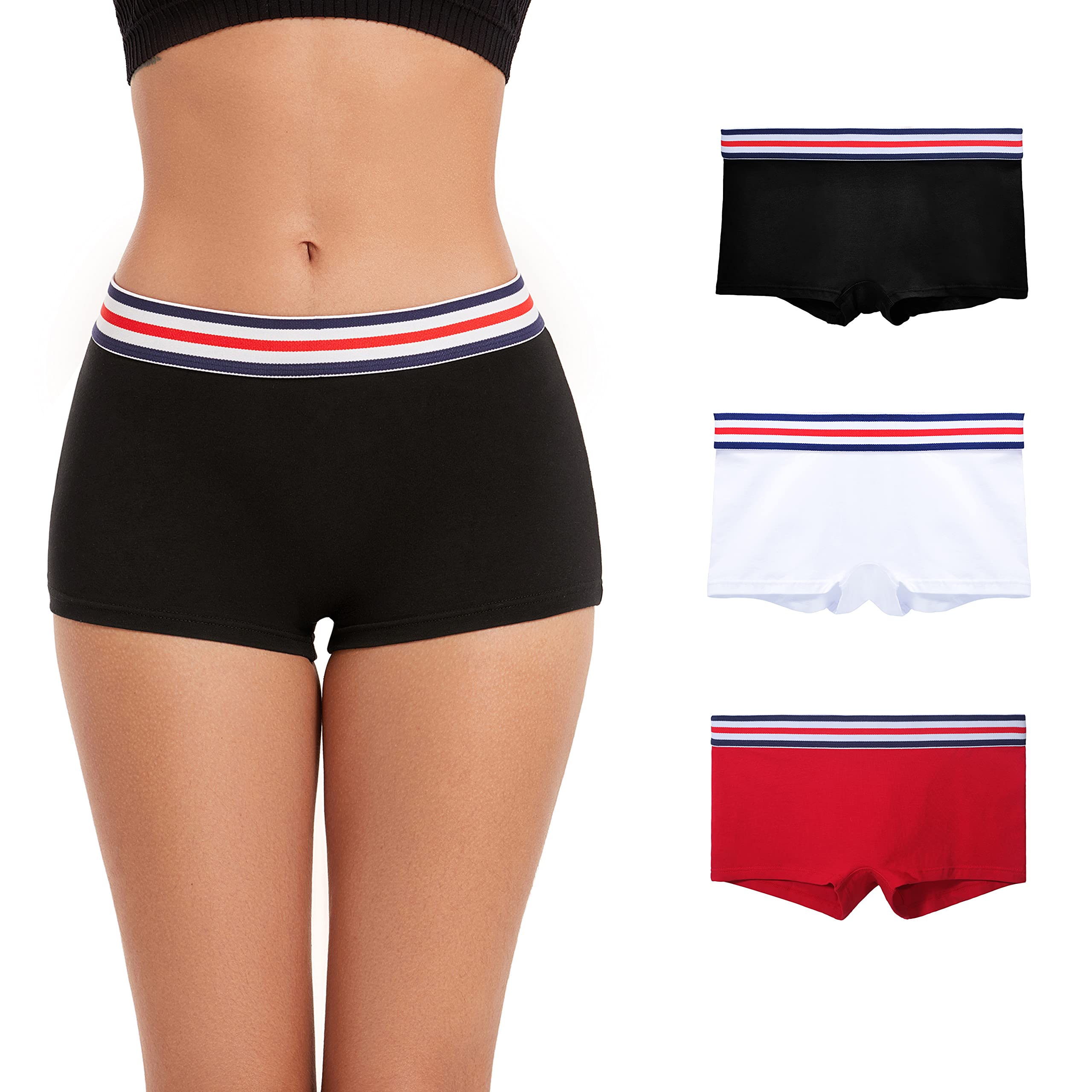 ZLYC Women's Cotton Elastic Panties Culotte Shorts Boxer Shorts