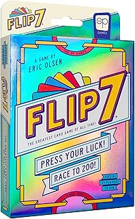 USAOPOLY Flip 7 Card Game, The Ultimate Blend of Press Your Luck Strategy | Fast-Paced Addictive Card Game, Quick to Learn & Easy to Teach, 3+ Players, Ages 8+