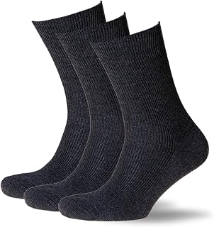 North Polo Ladies Socks in 100% Virgin Wool, Kurz, 3 Pairs, Made in Germany Grey Anthrazit