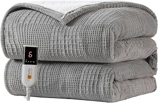Texciting Heated Blanket 50"X60",Soft Electric Blanket,ETL Certified,Grey | Heating Levels,Auto-Off Function,Heated Throw Blanket for Bed,Machine Washable,Gifts for Woman