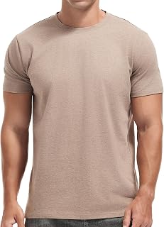 VEIISAR Men's Cotton Stretch T-Shirt, Midweight, Soft & Breathable, for Daily & Sports, All-Season