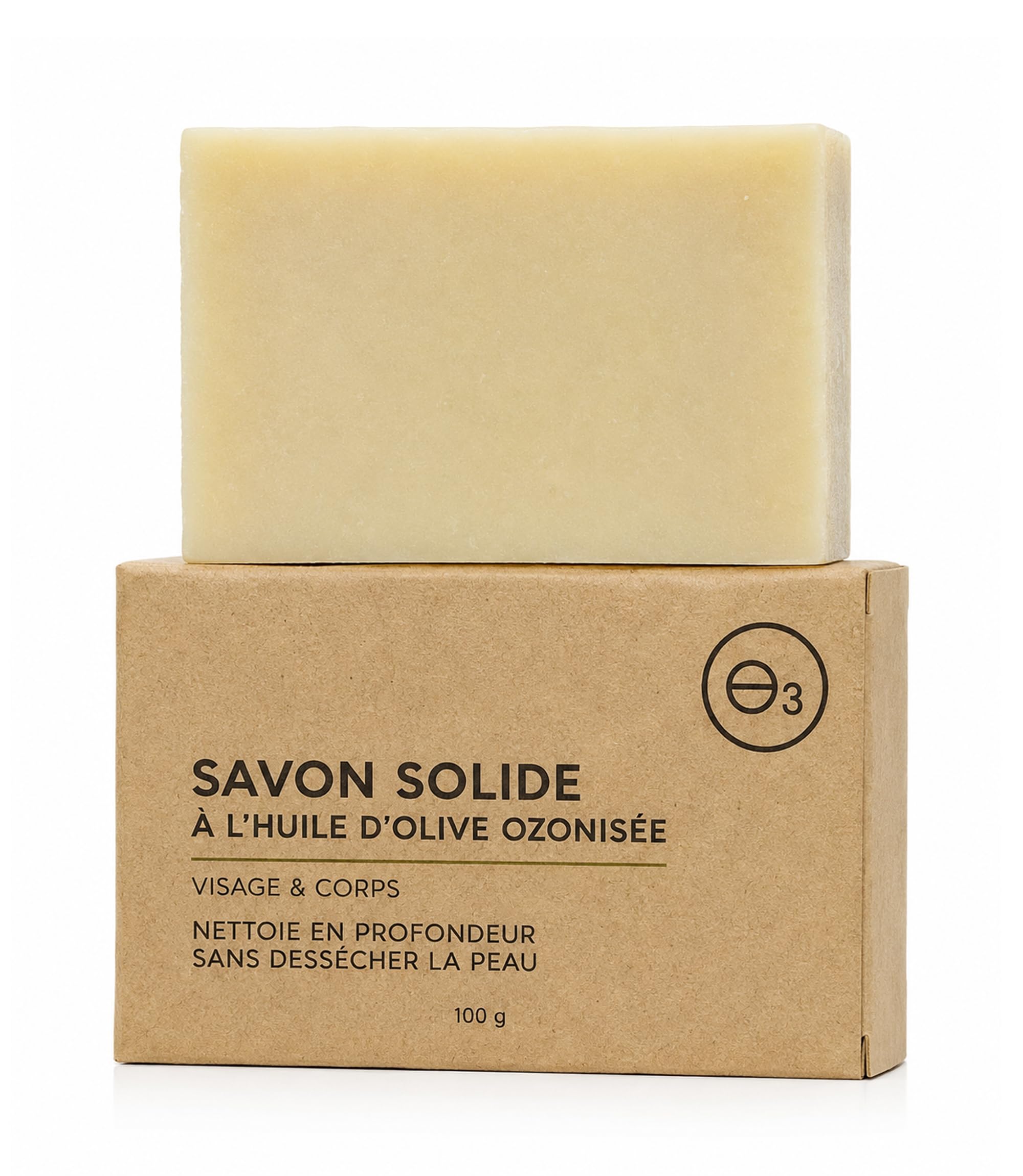 Solid Ozonized Olive Oil Soap Antibacterial Body and Face Soap, Natural Organic 