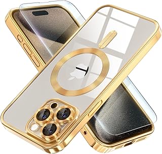 Misea Magnetic for iPhone 15 Pro Max Case Compatible with MagSafe Gold