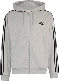 Adidas Essentials 3-Stripes French Terry Full-Zip Hoodie Men's Hooded Sweatshirt (Pack of 1)