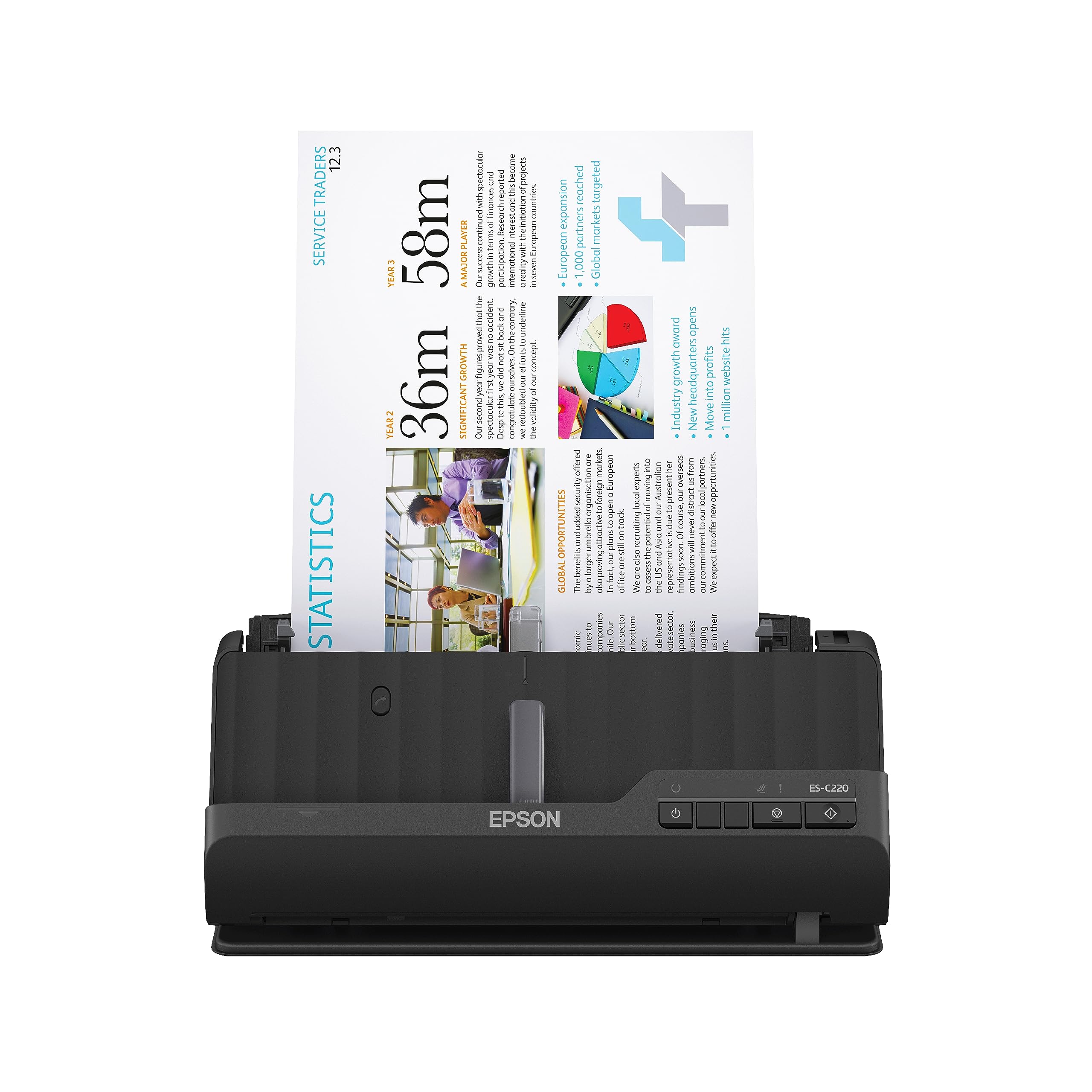 Epson Workforce ES-C220 Compact Document Scanner Duplex 20-pg ADF | 20-Page Auto