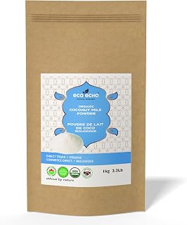 EcoEcho Organic Coconut Milk Powder (Unsweetened, Non GMO) - 1kg / 2.2Lb