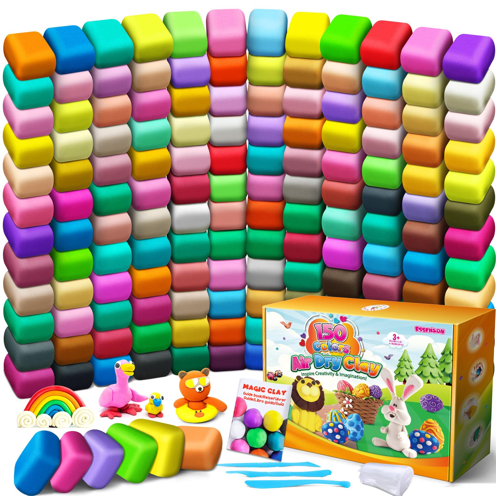 ESSENSON Air Dry Clay 150 Colors, Modeling Clay for Kids | DIY Molding Magic Cla