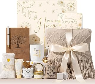 Sympathy Gift Baskets for Loss of Loved One, Condolences Gift Hug in a Box | Loss of Mother Father Husband Bereavement Grief Gifts, Sorry for Your Loss Care Package Memorial Miscarriage Gift for Mothers
