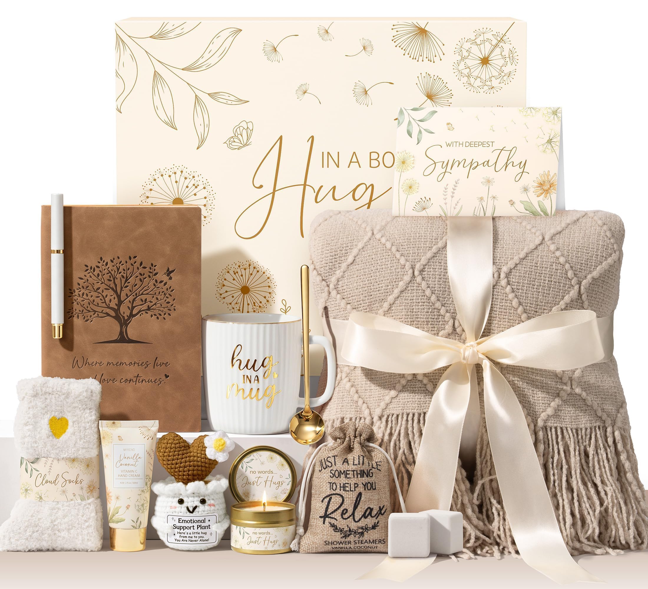 Sympathy Gift Baskets for Loss of Loved One, Condolences Gift Hug in a Box | Los
