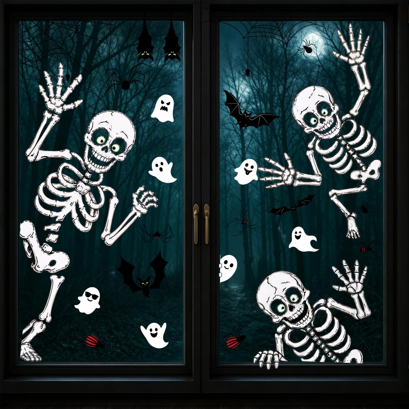 Halloween Window Clings Decor Halloween Decorations Skeleton Ghost Stickers | 8 