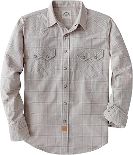Dubinik® 6.3 oz Flannel Shirt for Men Long Sleeve Casual Cozy Snap Button Western Plaid Shirts Soft Pure Cotton