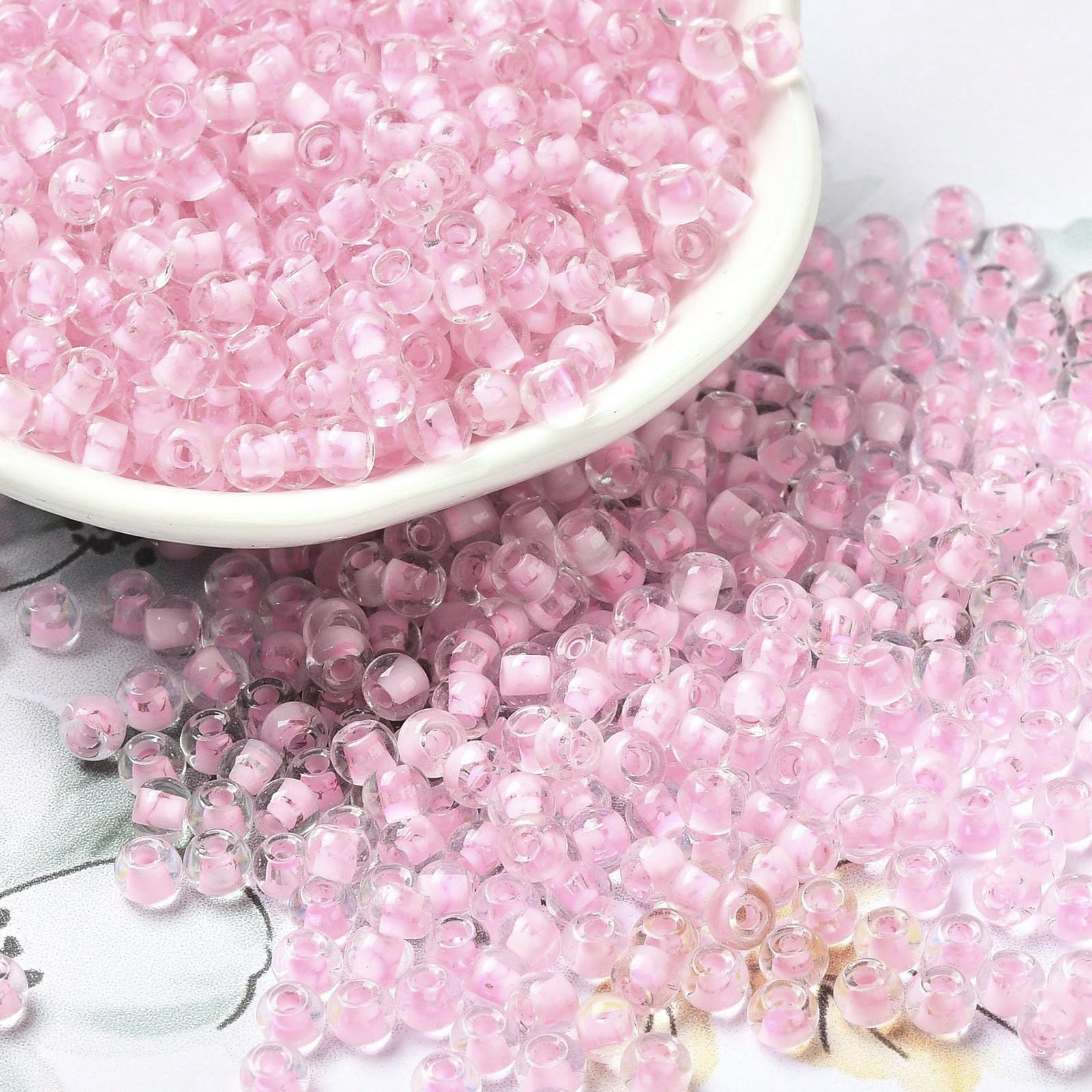 160pcs/10g Clear Glass Loose Beads 6/0 Small Round Beads for Necklace Bracelet J