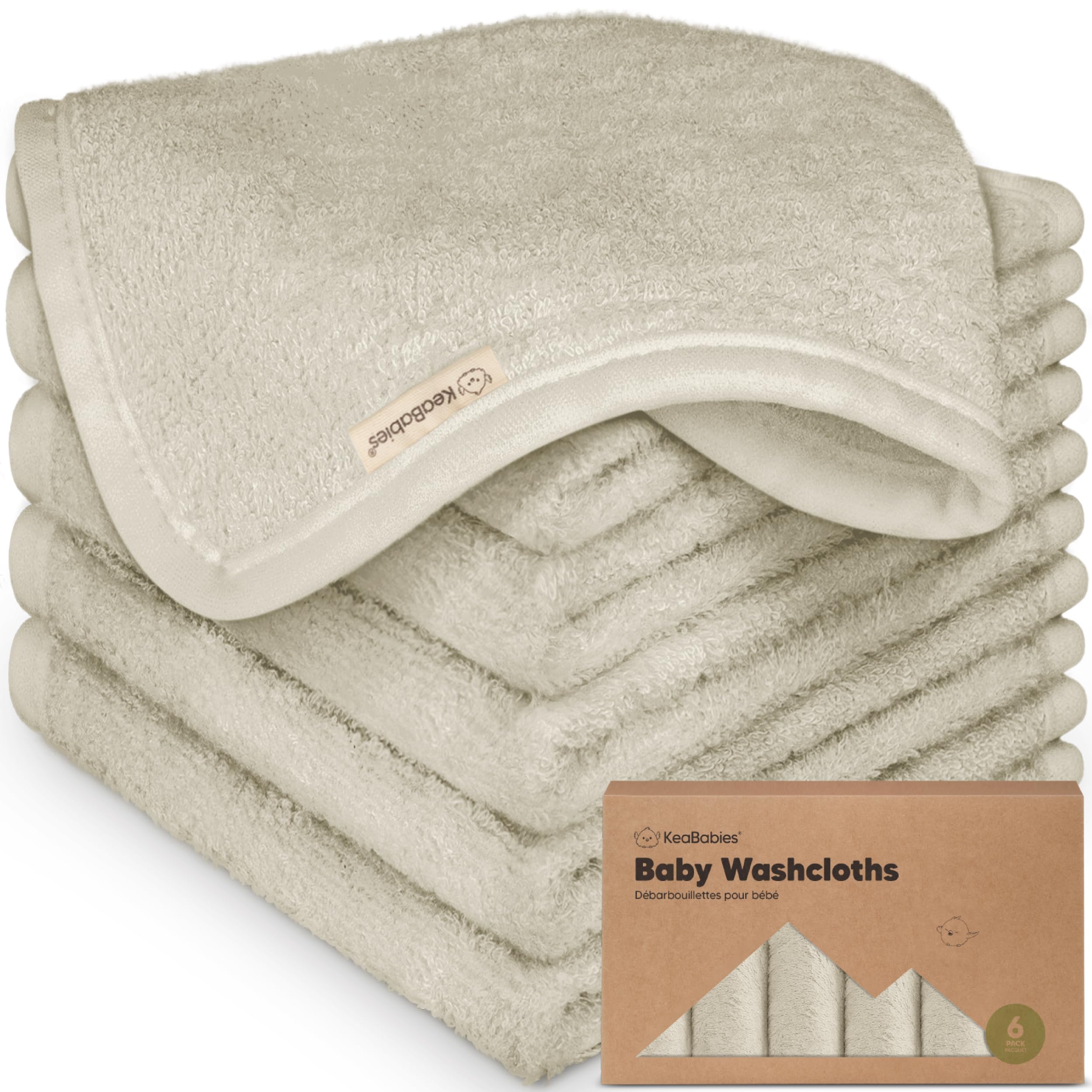 6-Pack Organic Bamboo Baby Wipes – Soft, Baby Towels, Children, Fleece, Face (St