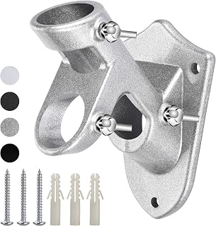 Flag Pole Holder for Outside House, Heavy Duty Flag Pole Mounting Bracket, Aluminum Metal Flagpole Mount with Stainless Hardware for Outdoor, Strong and Rust Proof, 1" Inner Diameter (Silver-1Pack)