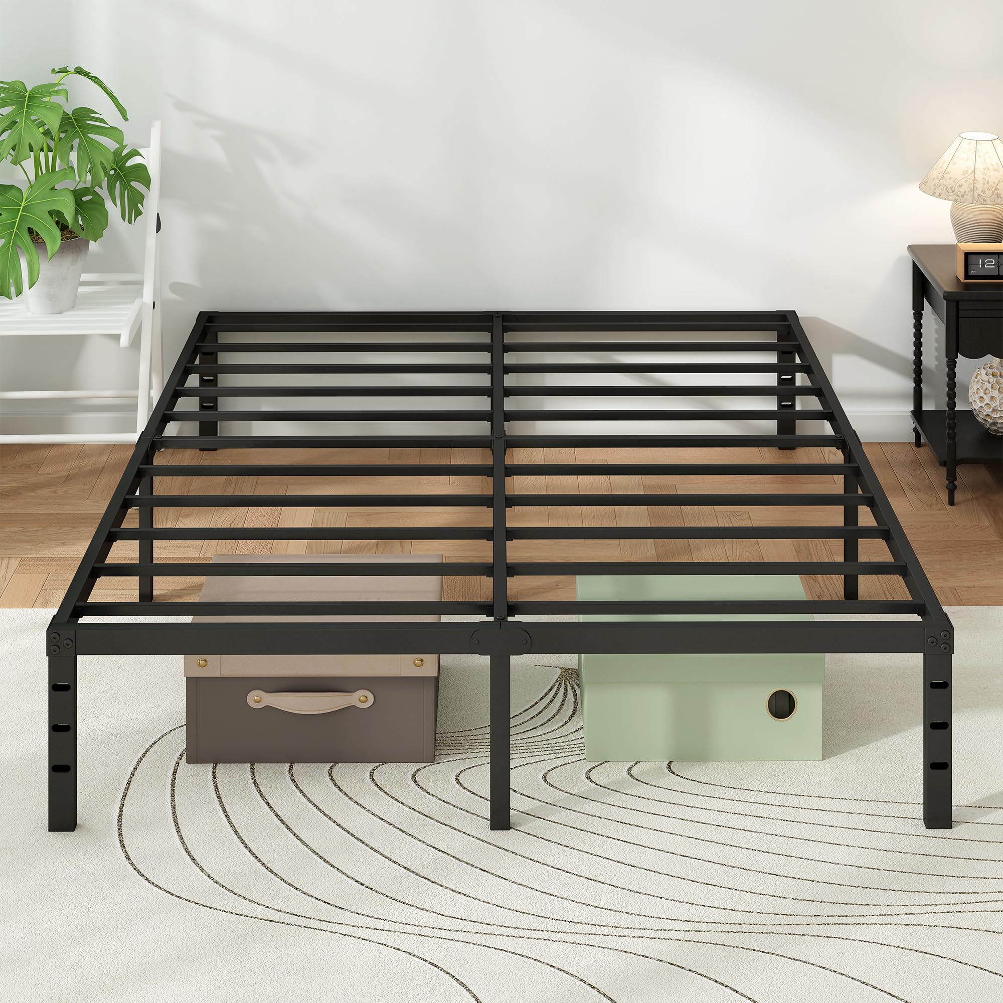 Chroark Metal Platform Bed Frame King Size, 14 Inch Height with Heavy Duty Steel