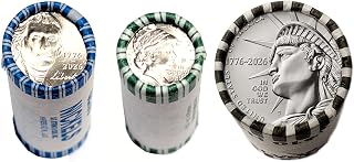2026 D Mint 3 Roll Set - Nickel, Dime, and Half Dollar - 1776-2026 Dual Date Semiquincentennial Coinage Denver (D) Mint Uncirculated