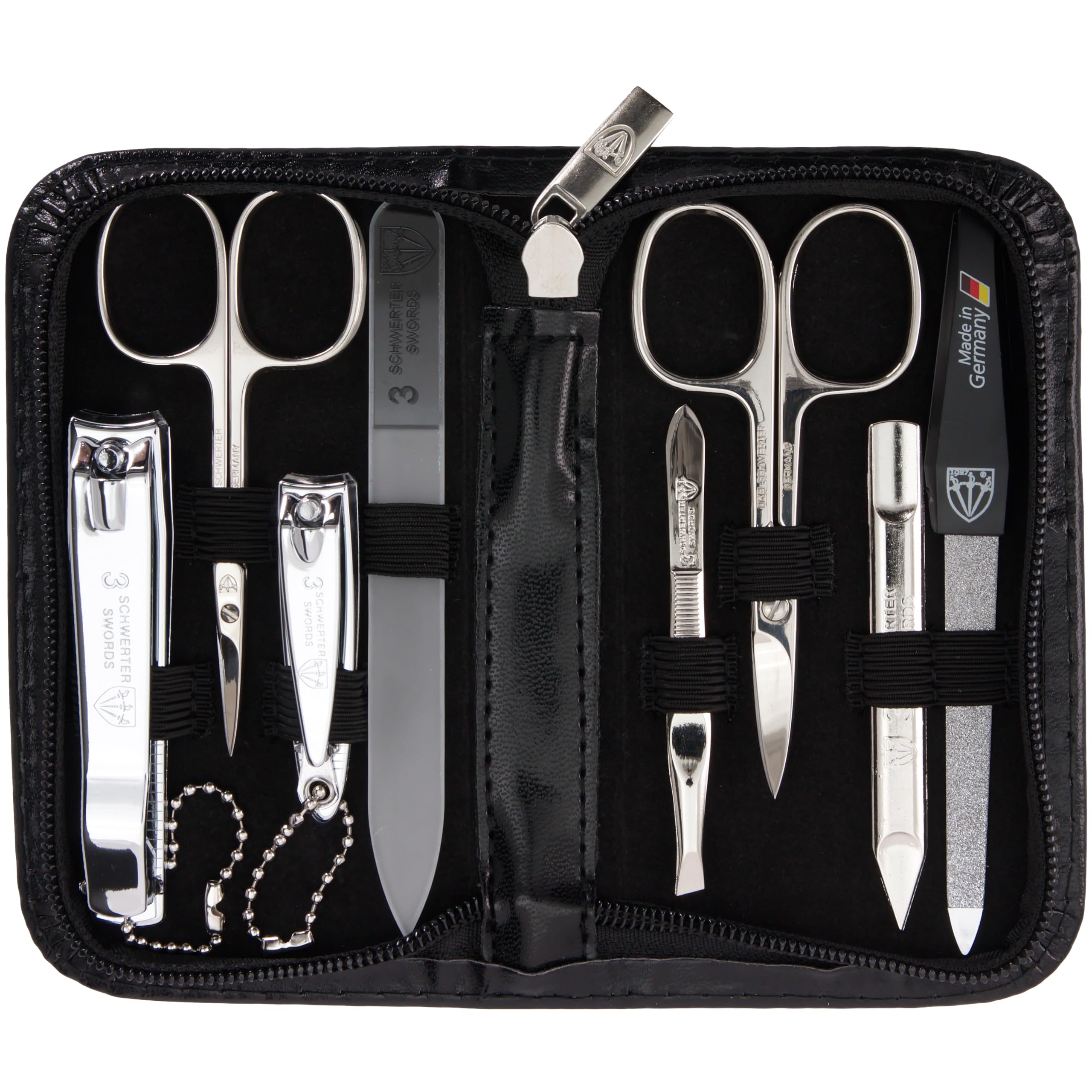 3 Swords Germany - brand quality 8 piece manicure pedicure grooming kit set for 
