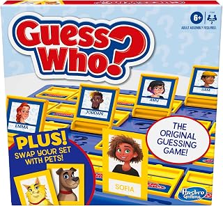 Hasbro Guess Who? Board Game with People and Pets, The Original Guessing Game for Kids Ages 6 and Up, Includes People Cards and Pets Cards (English), F1360