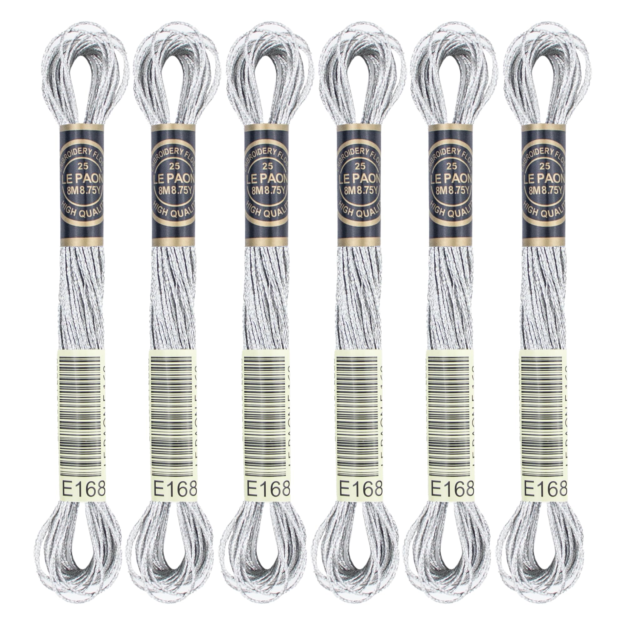 6 Skeins Embroidery Thread, Metallic Silver Embroidery Floss Friendship Bracelet