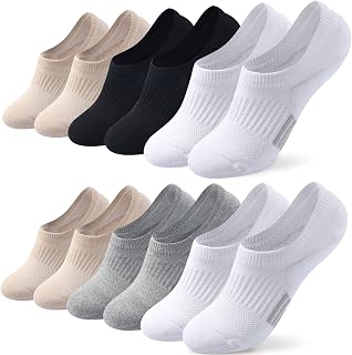 Toes Home 6 Pairs Invisible Trainer Socks Womens, Low Cut Ankle Socks