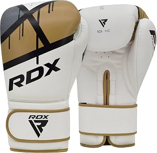RDX Boxing Gloves, Maya Hide Leather, EGO Muay Thai and Training Bag Gloves for Sparring, Fighting, Boxing Bags, MMA, Punching, Kick Boxing Gloves Men Women, 8 10 12 14 16oz