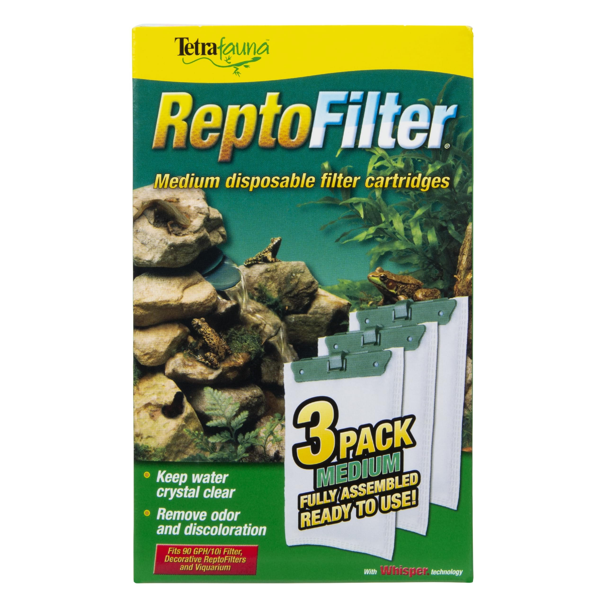 Tetra ReptoFilter Medium Filter Cartridges for Terrariums, 3 Count | For TetraFa