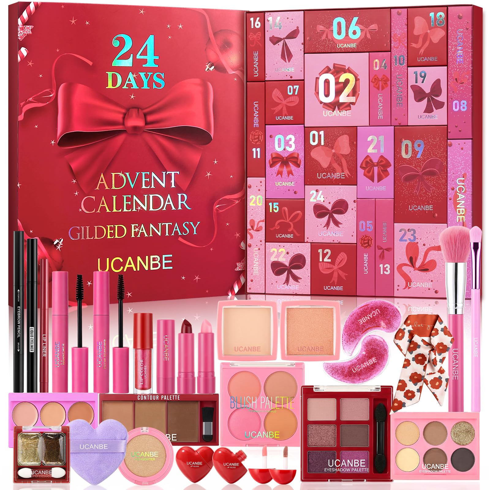 UCANBE 2026 Makeup Advent Calendar, 24-Day Christmas Makeup Gift Set for Women &