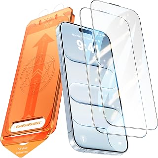 Compatible iPhone 17 Air Glass Film, Set of 2, Integrated Guide Frame, Self-Adhesion, Protective Film for iPhone17 Air, Ultra Clear Image, High Gloss, 9H Hardness, for iPhone 17 Air, Film