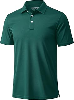 MAGCOMSEN Men's Polo Shirts 3 Buttons Casual Work T Shirts Quick Dry Short Sleeve Golf Shirt Pique Jersey Outdoor Performance