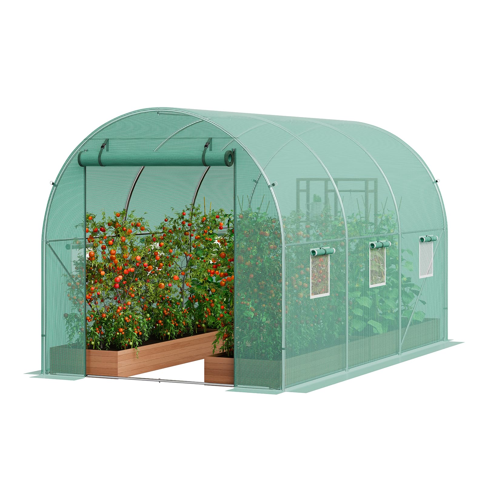 VEVOR Walk-in Tunnel Greenhouse, 9.6x6.4x6.2 ft Hoop House Greenhouse Tunnel, Pl