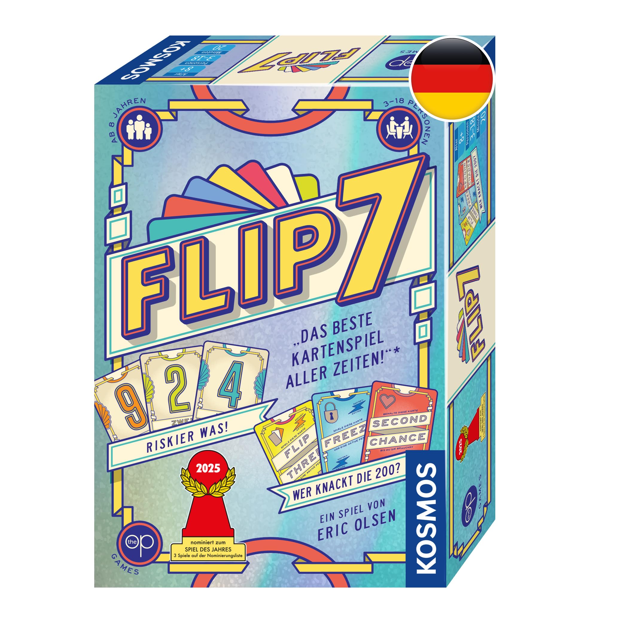 Kosmos Flip 7 Card Game with Quick and Easy Black Jack Principle | German editio
