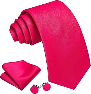 Men's Grid Necktie Handkerchief Cufflinks Set Formal Business Wedding Party