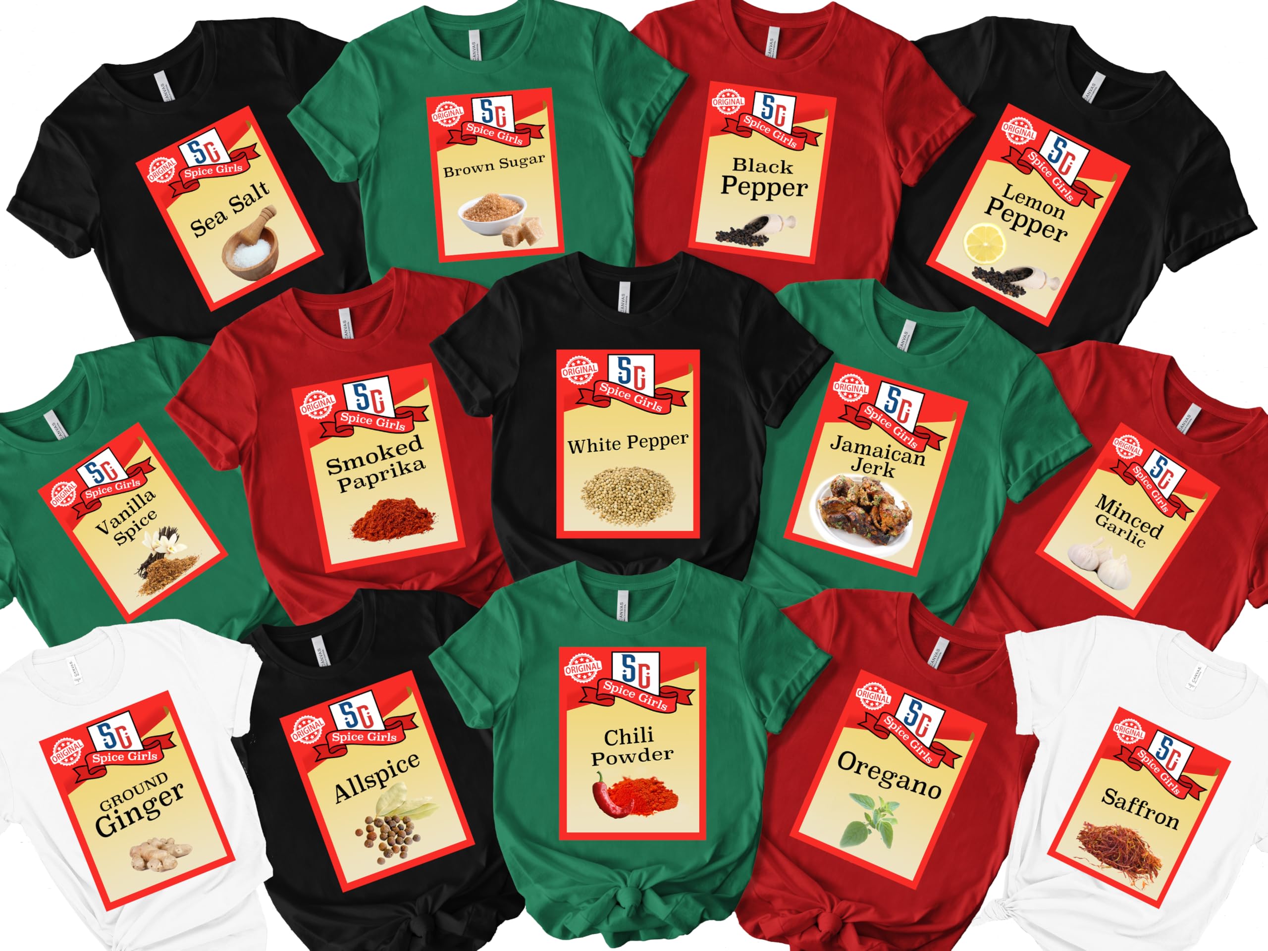 Group SG Spicey Girl Spices Halloween Shirts, Custom School Condiments Tee, +60 