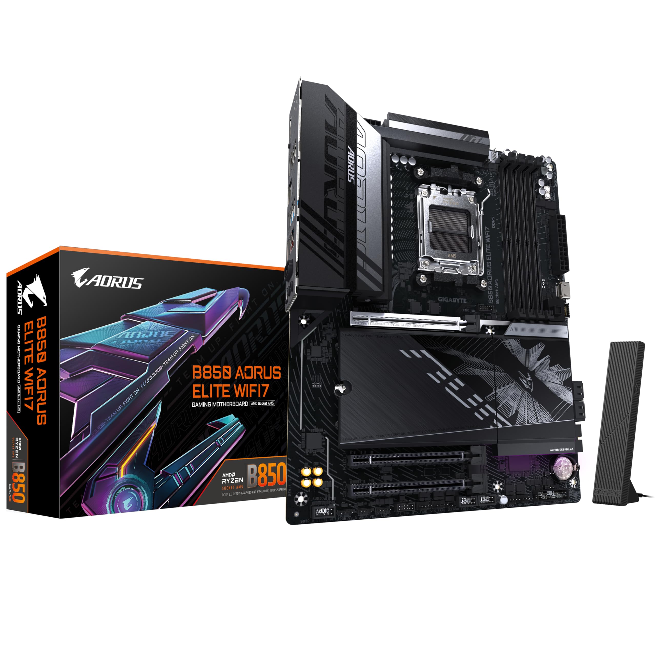 Gigabyte B850 AORUS ELITE WIFI7 Motherboard - AMD Ryzen 9000 Series CPUs, 14+2+2