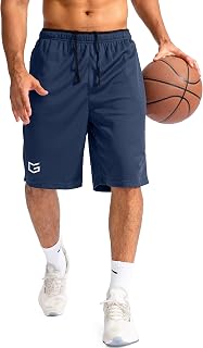 G Gradual Men's Basketball Shorts with Zipper Pockets Lightweight Quick Dry 11" Long Shorts for Men Athletic Gym