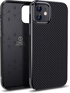 ONES Slim Case for iPhone 12 Mini,Carbon Fiber Pattern Cover Shockproof Protective Phone Case with Minimalist Design and Scratch Resistant Fingerprint Prevention,Black