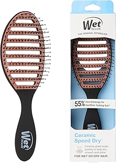 Wet Brush Ceramic Speed Dry Detangler, Black, Vented Blow-Dry Hair Brush | Soft HeatFlex Bristles, Up to 45% Faster Drying with Less Breakage, Smooth Shine &amp; Easy Styling for All Hair Types