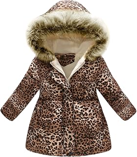 amropi Children's Girls Floral Hooded Jacket Winter Jackets Coats for 2-10 Years