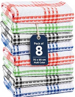 Pro Blazes Cotton Kitchen Towels, Ultra Absorbent, 70 x 50 cm (Pack of 8)